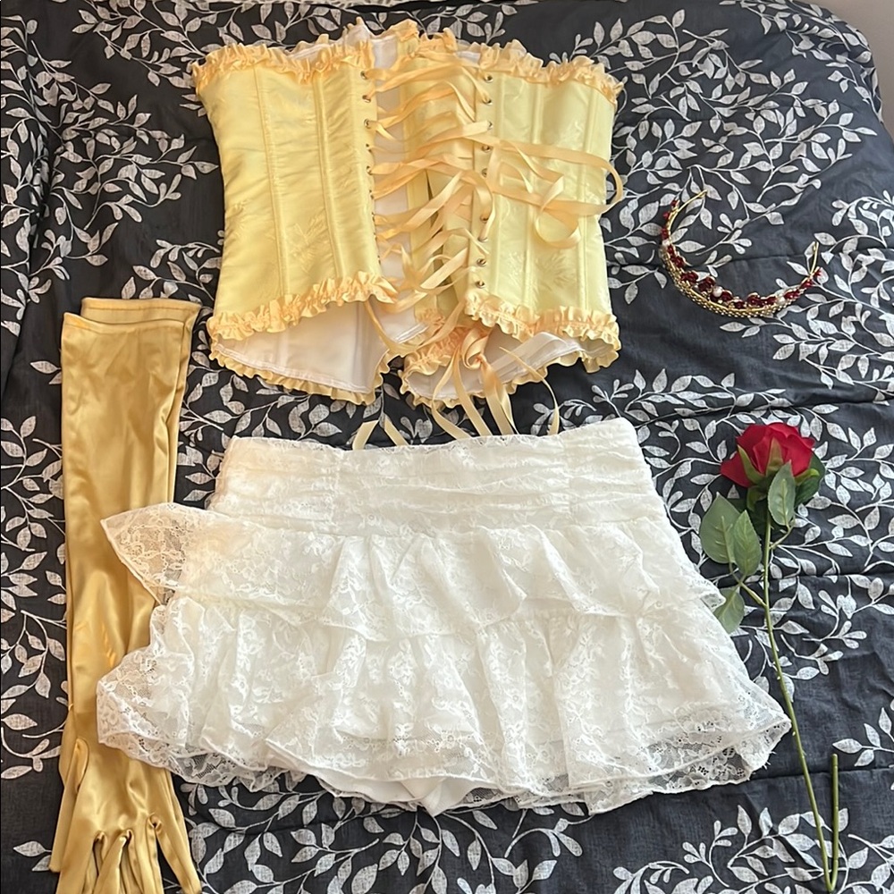 Princess Belle Halloween Costume Bundle corset skirt